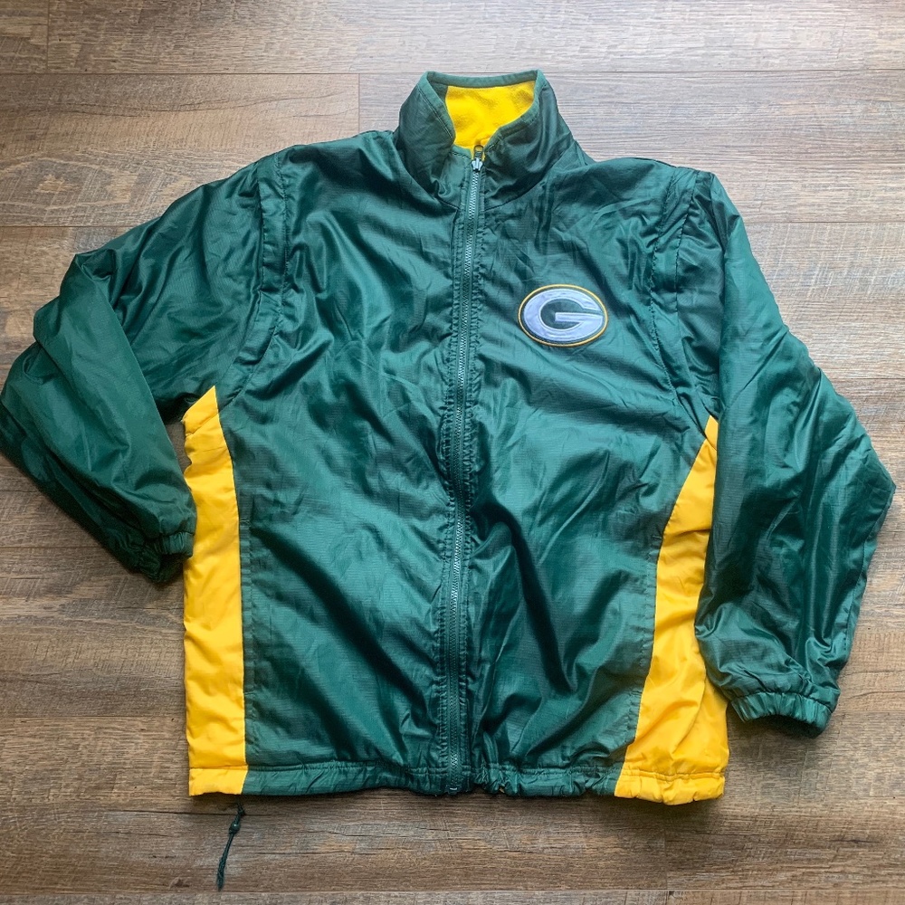 Green Bay Packer NFL Jacket/Vest Reversible 4 n 1 Jacket Sz Large